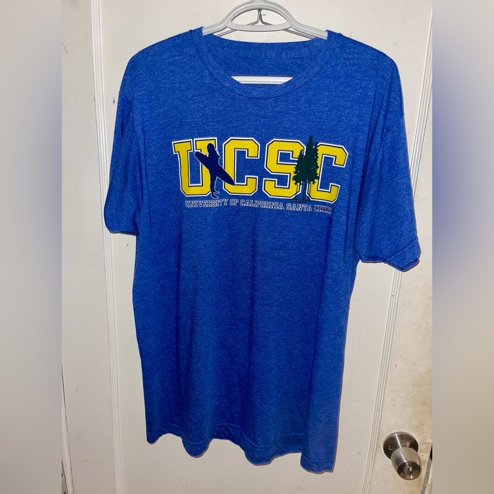 UC Santa Cruz Banana Slugs T Shirt
Blue Stretch UCSC Surfer Girl Surf
Vibe